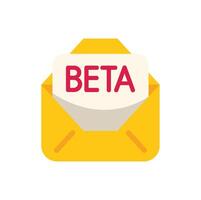 Yellow email envelope containing beta test invitation vector