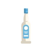 Bottle of liquor with blank label standing on white background vector