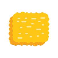 Square cracker with filling on white background vector