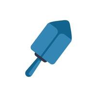Blue handheld dustpan being held for sweeping up messes vector
