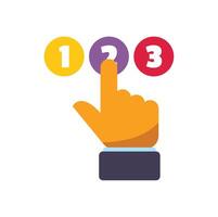 Businessman hand choosing option number two making decision vector