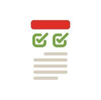 Online survey form being filled with green check marks vector