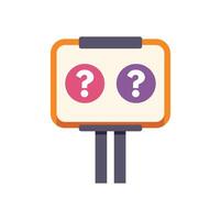 Billboard showing question marks for frequently asked questions vector