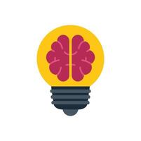 Light bulb containing human brain symbolizing idea generation vector
