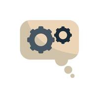 Thought bubble showing two gears working together vector