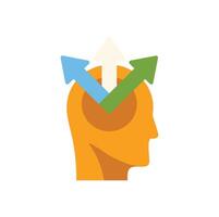 Human head with arrows pointing up representing personal development vector