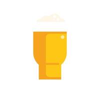 Glass of fresh beer with foam on white background vector