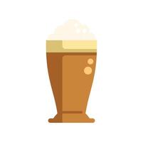 Cold glass of beer with foam overflowing icon illustration vector
