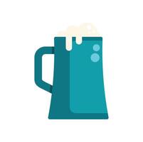 Refreshing beer overflowing in tall glass with handle vector