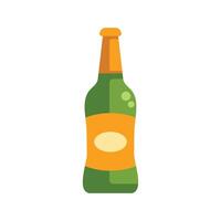 Green beer bottle with blank label standing on white background vector