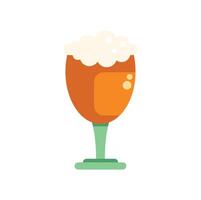 Glass of beer with foam minimalist icon showing a refreshing beverage vector