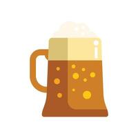 Glass pint beer mug with foam overflowing refreshing drink vector