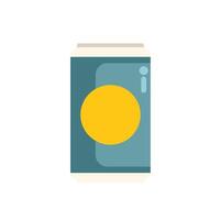 Aluminum can with yellow label is standing on white background vector