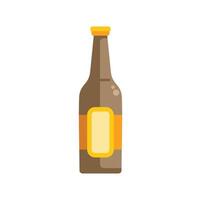 Brown beer bottle with blank label standing on white background vector