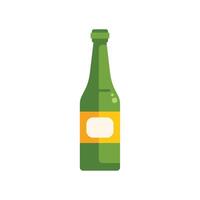 Green glass beer bottle with blank label standing on white background vector