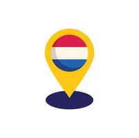 Location pin pointing netherlands flag icon design vector