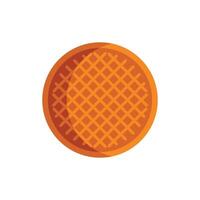 Round waffle showing its characteristic grid pattern vector