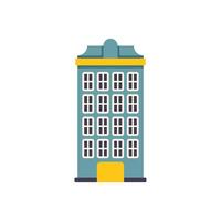 Tall city building with many windows is standing under blue sky vector