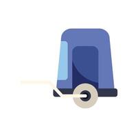 Blue folding camping trailer for carrying luggage while hiking vector