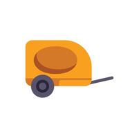 Small orange trailer for camping with one wheel is standing vector
