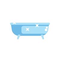Clean and shiny bathtub standing on legs on white background vector