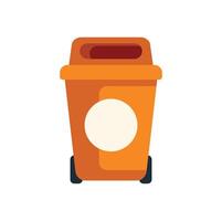 Orange trash can with blank white circle for adding recycling information vector