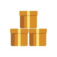 Stacked sealed cardboard boxes for delivery and moving vector