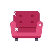 Cleaning service giving a deep clean to a sofa in flat design vector