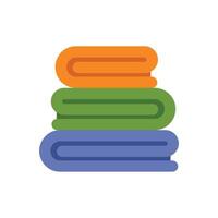 Stack of colorful towels folded neatly on white background vector