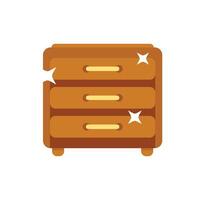 Wooden drawer unit shining clean after spring cleaning vector