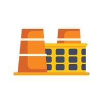 Industrial building with cooling towers generating energy and power vector