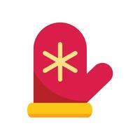 Red christmas mitten with yellow snowflake providing warmth vector