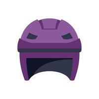 Purple hockey helmet protecting players on the ice rink vector