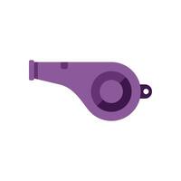 Purple whistle blowing for attention on white background vector