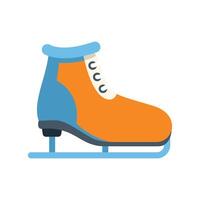 Orange ice skate standing upright on white background vector