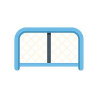 Blue hockey goal with empty net standing on white background vector