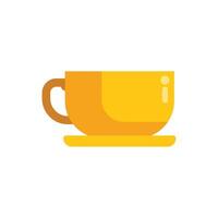 Yellow coffee cup standing on a matching saucer vector