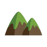 Two green mountains forming a valley illustration vector