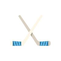 Two crossed hockey sticks on white background vector