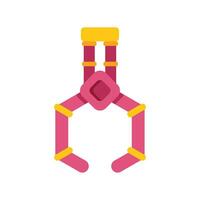 Pink robotic arm holding an object with two claws vector