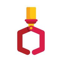Red mechanical claw gripping with three fingers vector