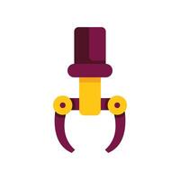 Robotic arm grabber holding on white background vector