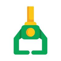 Green robot arm holding something with three fingers vector