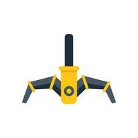 Industrial robotic arm picking up object icon vector