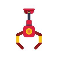 Red robotic claw picking up object illustration vector