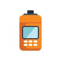 Orange pos terminal accepting contactless payment vector