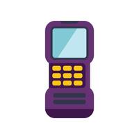 Purple pos terminal displaying blank screen for payment vector