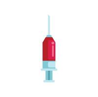 Medical syringe filled with red liquid for injection vector