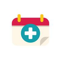 Calendar displaying medical cross representing healthcare appointment vector