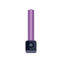 Modern ultraviolet air purifier operating, sterilizing air, eliminating germs, viruses, bacteria vector